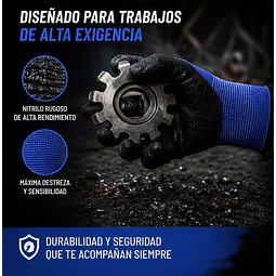 Guante Nitrilo Rugoso Talla 9 - 1 Par 