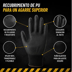 Guante Palma Pu Tacto Fino Multipropósito - certificado 1 Par