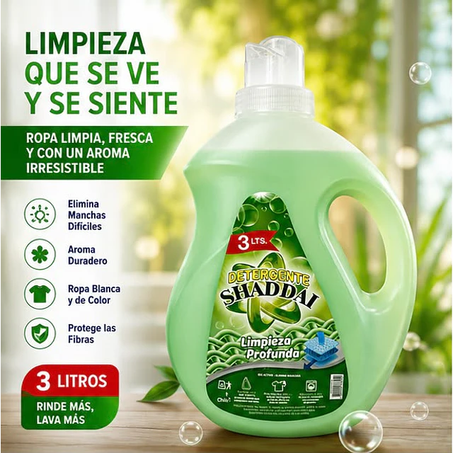 Detergente Liquido Concentrado Shaddai 3 Litros