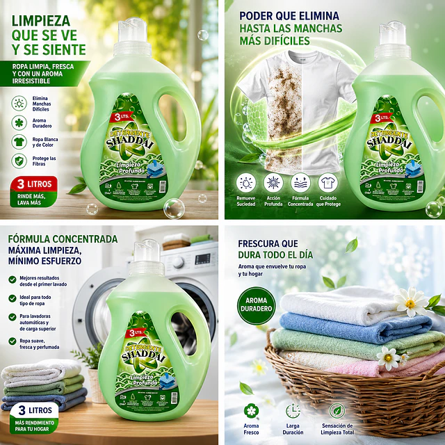 Detergente Liquido Concentrado Shaddai 3 Litros