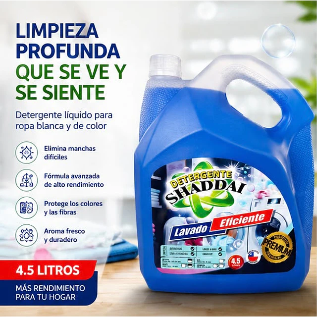 Detergente Liquido Premiun Shaddai 4.5 Litros Azul
