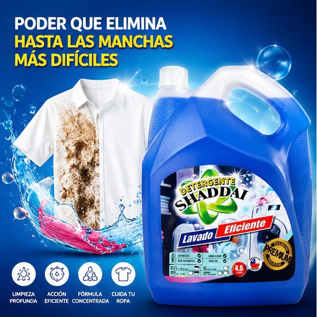 Detergente Liquido Premiun Shaddai 4.5 Litros Azul