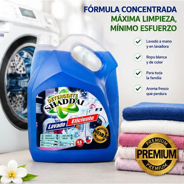 Detergente Liquido Premiun Shaddai 4.5 Litros Azul
