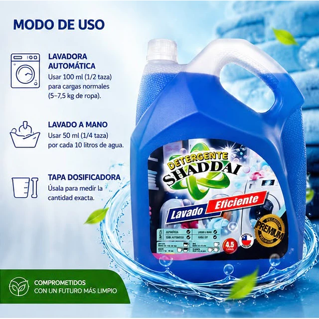 Detergente Liquido Premiun Shaddai 4.5 Litros Azul