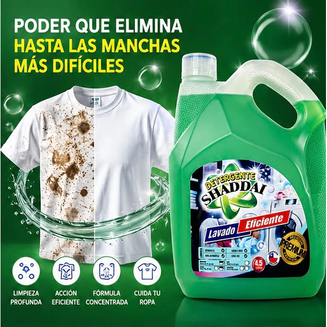 Detergente Liquido Premiun Shaddai 4.5 Litros Verde