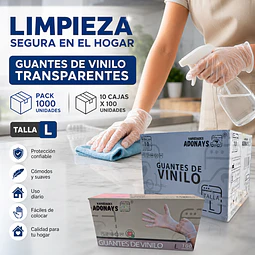 Guante Vinilo Sin Polvo Box de 1000 Unidades Variedades Adonays