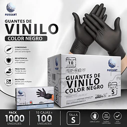 Guante Vinilo Negro Sin Polvo Box de 1000 Unidades Variedades Adonays