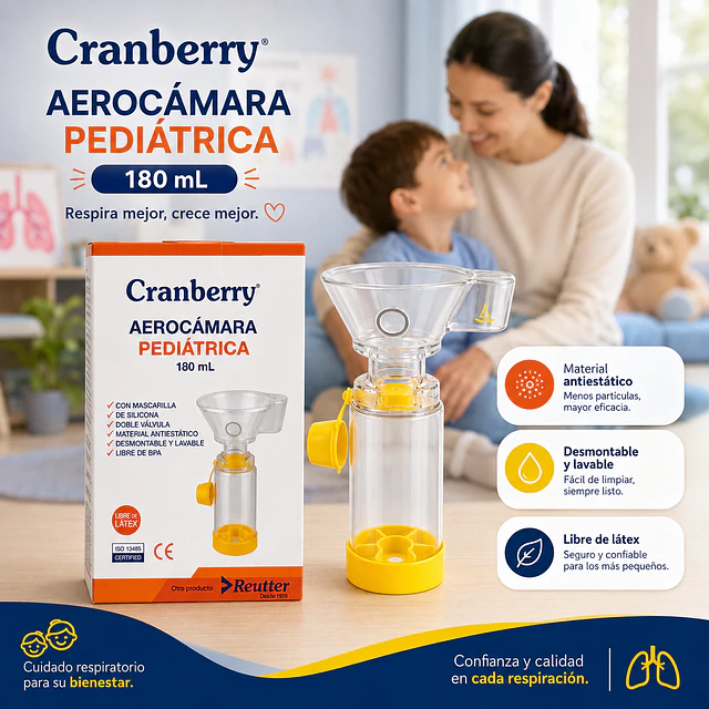 Aerocámara Pediatrica Cranberry 180ml