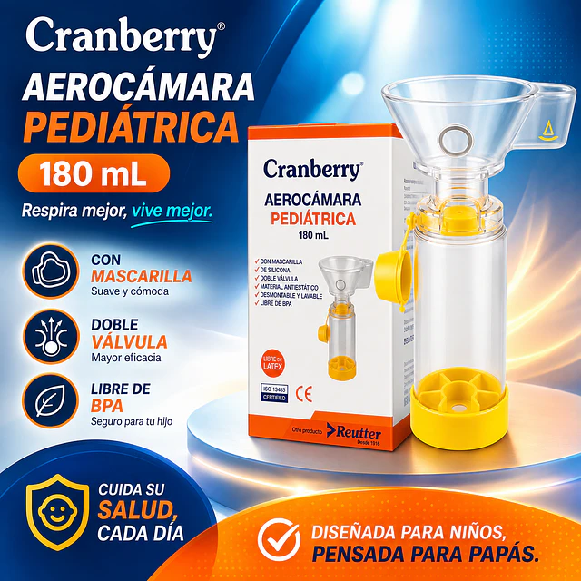 Aerocámara Pediatrica Cranberry 180ml