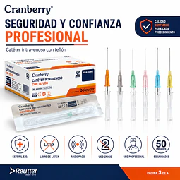 Cateter Intravenoso C/teflón Cranberry 50 Uds Radio Paco