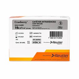 Cateter Intravenoso C/teflón Cranberry 50 Uds Radio Paco