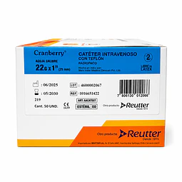 Cateter Intravenoso C/teflón Cranberry 50 Uds Radio Paco