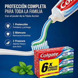 Pack X6 Colgate Triple Accion Crema Dental 50g