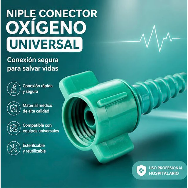 Niple Conector Oxigeno Universal 1 Unidad
