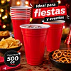 50 Vasos Plasticos Desechables Color Rojo 16oz / 500c