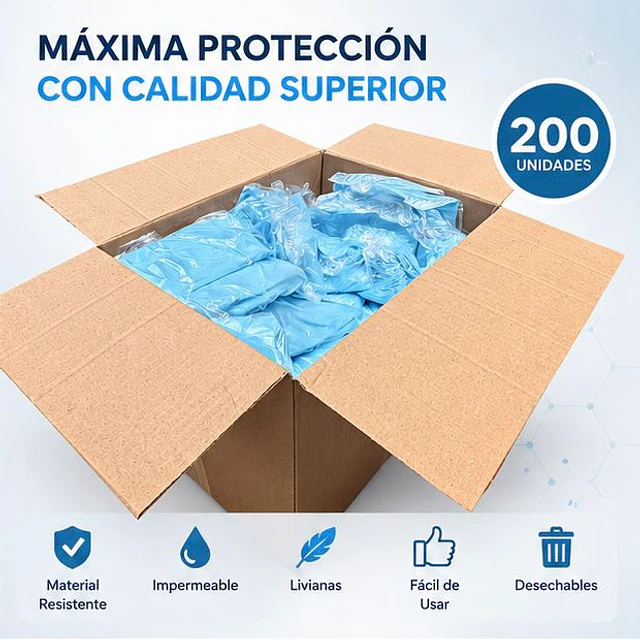 Pecheras Plásticas Desechables 200 Unidades