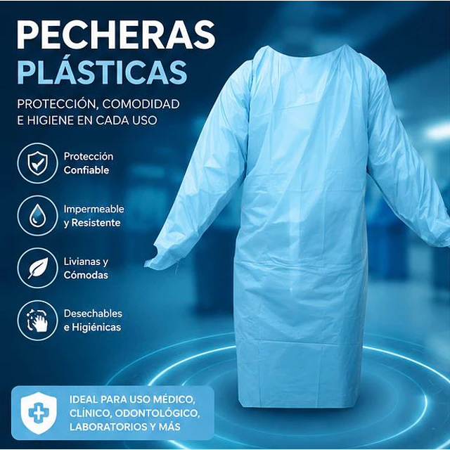 Pecheras Plásticas Desechables 200 Unidades