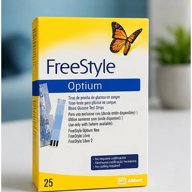 Cinta Glicemia Tiras Freestyle Optium 25 Unidades