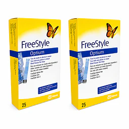 Cinta Glicemia Tiras Freestyle Optium 2 Cajas de 25 Unidades