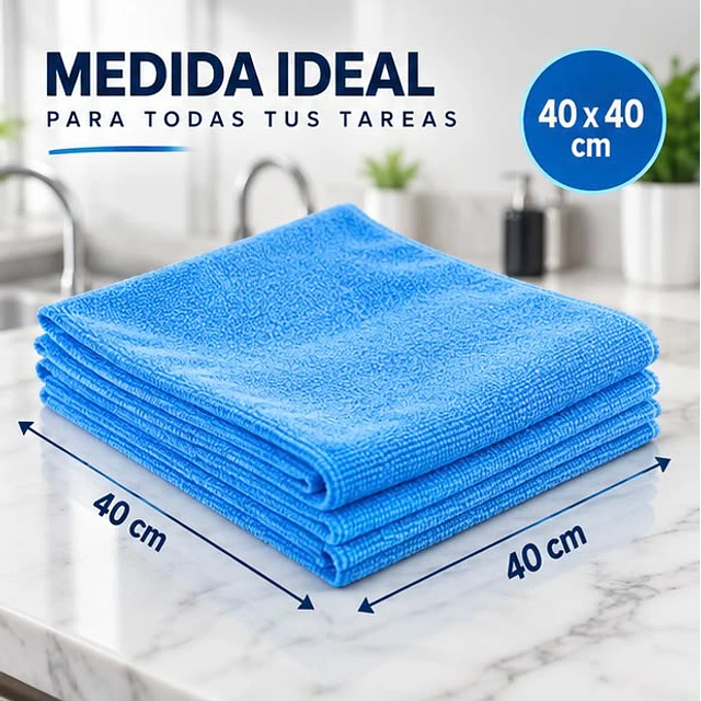 Paños De Limpieza De Microfibra Celeste 1 Unidad
