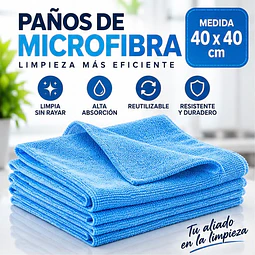 Paños De Limpieza De Microfibra Celeste 1 Unidad