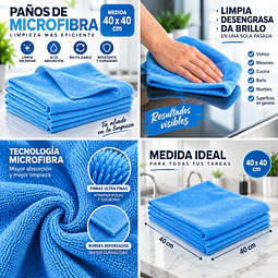 Paños De Limpieza De Microfibra Celeste 1 Unidad
