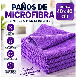 Paños De Limpieza De Microfibra Morado 1 Unidad