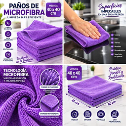 Paños De Limpieza De Microfibra Morado 1 Unidad
