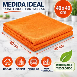 Paños De Limpieza De Microfibra Naranjo 1 Unidad