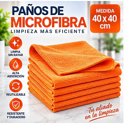 Paños De Limpieza De Microfibra Naranjo 1 Unidad
