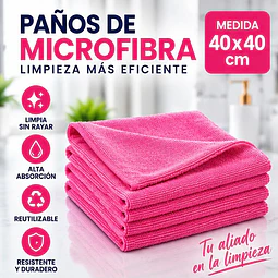 Paños De Limpieza De Microfibra Rosado 1 Unidad