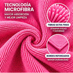 Paños De Limpieza De Microfibra Rosado 1 Unidad
