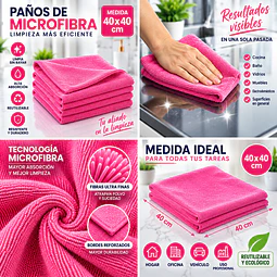 Paños De Limpieza De Microfibra Rosado 1 Unidad