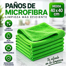 Paños De Limpieza De Microfibra Verde 1 Unidad