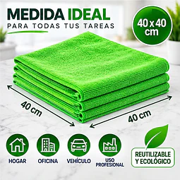 Paños De Limpieza De Microfibra Verde 1 Unidad