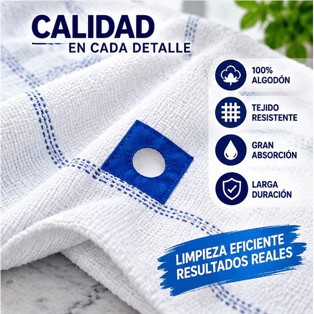 Trapero de Algodón con Ojal Blanco 1 Unidad