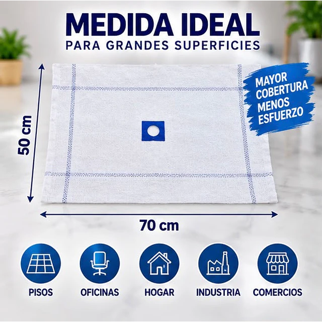 Trapero de Algodón con Ojal Blanco 1 Unidad