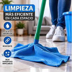 Trapero de Microfibra con Ojal Celeste 1 Unidad