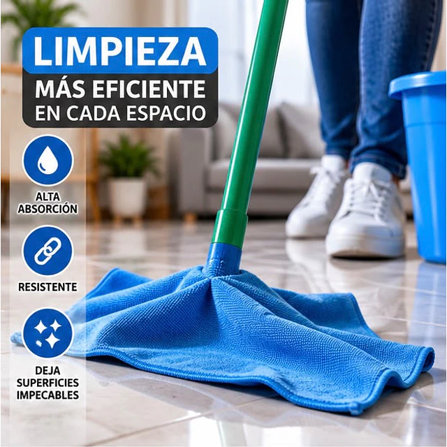 Trapero de Microfibra con Ojal Celeste 1 Unidad