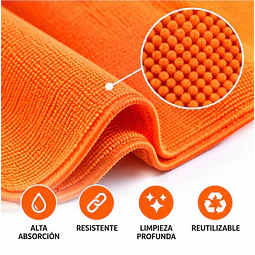 Trapero de Microfibra con Ojal Naranjo 1 Unidad