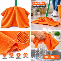 Trapero de Microfibra con Ojal Naranjo 1 Unidad