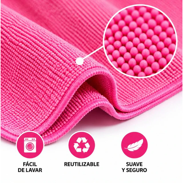 Trapero de Microfibra con Ojal Rosado 1 Unidad