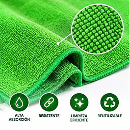Trapero de Microfibra con Ojal Verde 1 Unidad