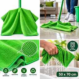 Trapero de Microfibra con Ojal Verde 1 Unidad