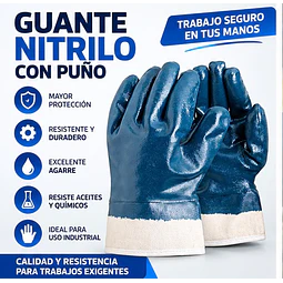 Guante Nitrilo Puño Seguridad 1 Par