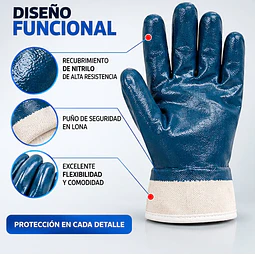 Guante Nitrilo Puño Seguridad 1 Par
