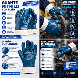 Guante Nitrilo Puño Seguridad 1 Par