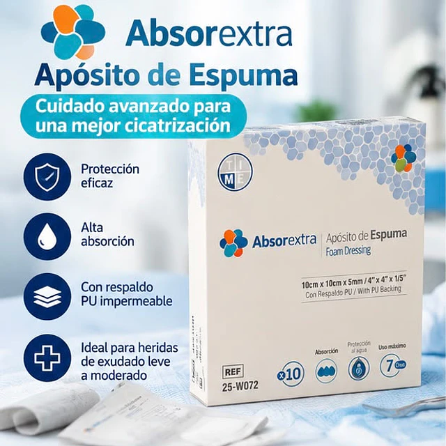 Apósito Espuma Con Respaldo PU 10 X 10 X 5mm X Unidad