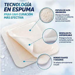 Apósito Espuma Con Respaldo PU 10 X 10 X 5mm X Unidad