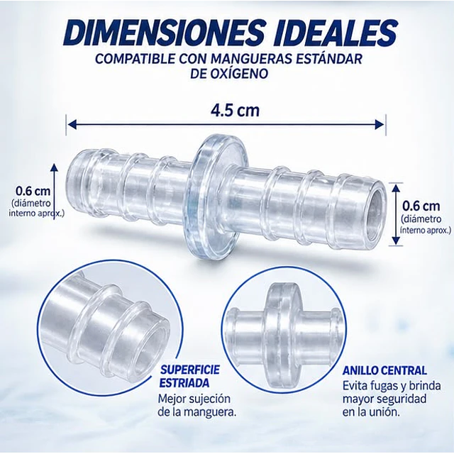 Conector Para Alargador De Oxigeno Universal 1 Unidad